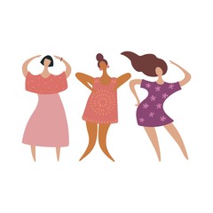  Hen-party. Vector image isolated on a white background.