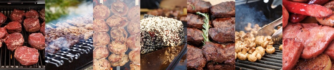 different meat dishes collage