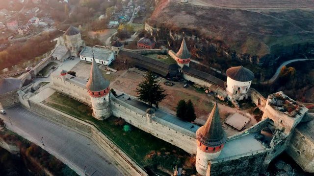 Panoramic view of wonderful medieval castle in Ukraine