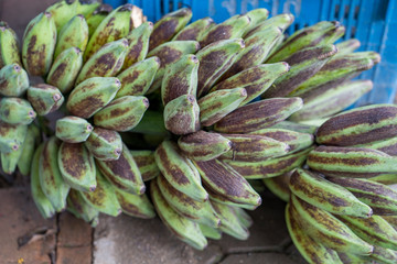 Banana bunch at market.