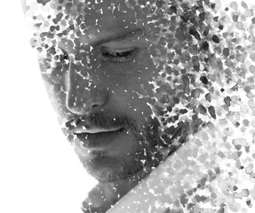 Paintography. Abstract painting combined with a portrait