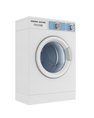 washing machine on white background. Isolated 3d illustration