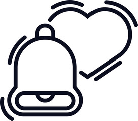 bell symbol with big heart icon