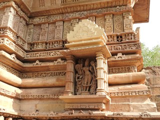 The frescoes are erotic inside the temples of the Western group including Visvanatha-Khajuraho,...
