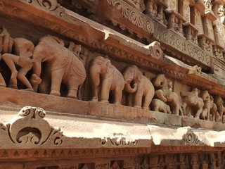 The frescoes are erotic inside the temples of the Western group including Visvanatha-Khajuraho,...