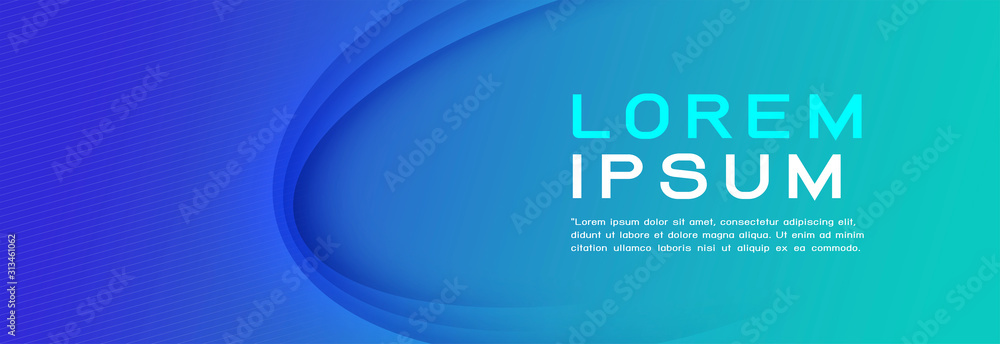 Poster colorful blue gradient background with dynamic curving shadow line effect. abstract template and mod