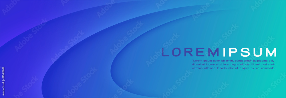 Poster colorful blue gradient background with dynamic curving shadow line effect. abstract template and mod