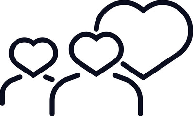 heart headed group of people with big heart