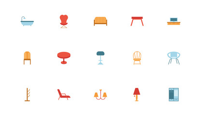 bundle of furniture set icons