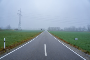 Long road to nowehere with mountain view