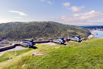 Old cannons pointing out to sea