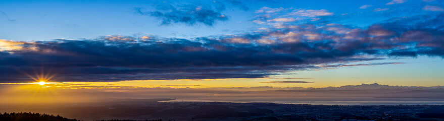 Sunrise panorama Alps