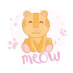 Cute tiger roaring vector stock