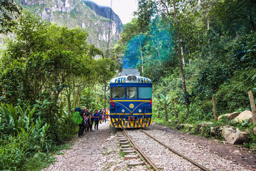 The railroad connecting Cusco and Machu Picchu in Peru.