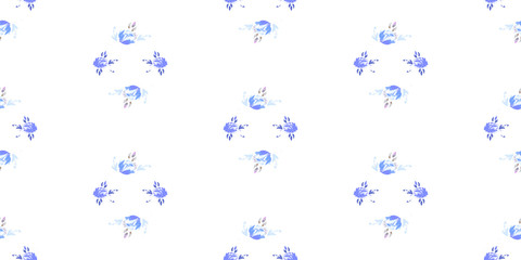 Abstract flower ornamental seamless pattern. Vector illustration like watercolor. vector