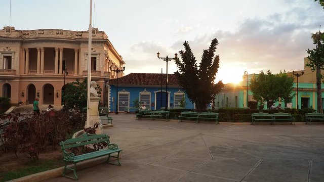 Serafin Sanchez Park at sunset, Sancti Spiritus, Sancti Spiritus Province, Cuba