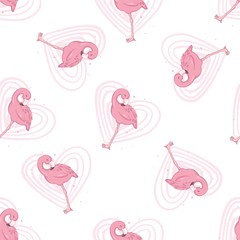 Background seamless vector flamingo, flamingo sketch vector illustration seamless. tropical theme, the idea of textiles, fashion trend, flamingo pattern