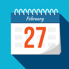 Calendar icon. Calendar Date - February. Planning. Time management.
