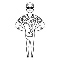 Obraz premium young man with military clothes character