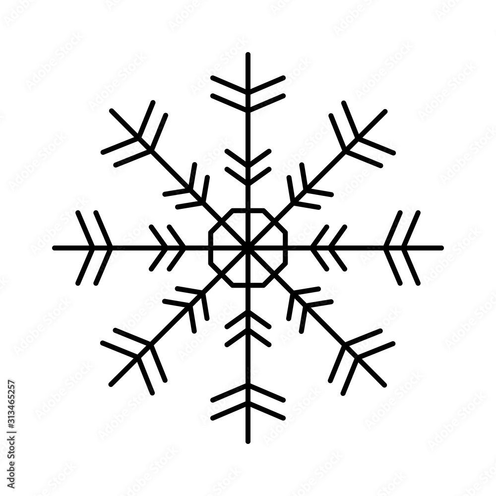 Poster snowflake icon. simple line, outline vector flake of snow icons for ui and ux, website or mobile app