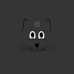 Simple cat on background
