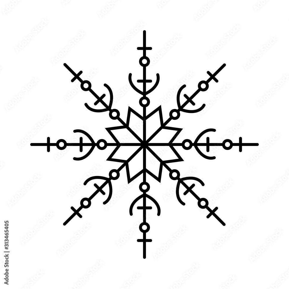 Poster snowflake icon. simple line, outline vector flake of snow icons for ui and ux, website or mobile app