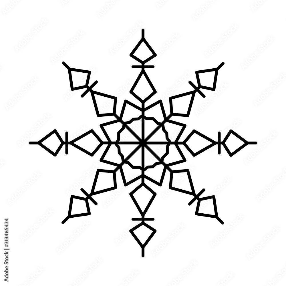 Poster snowflake icon. simple line, outline vector flake of snow icons for ui and ux, website or mobile app
