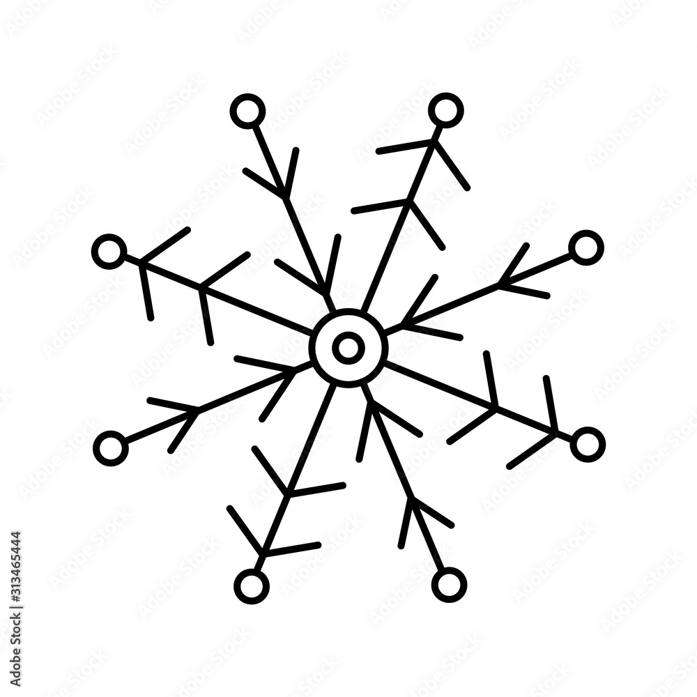 Poster snowflake icon. simple line, outline vector flake of snow icons for ui and ux, website or mobile app