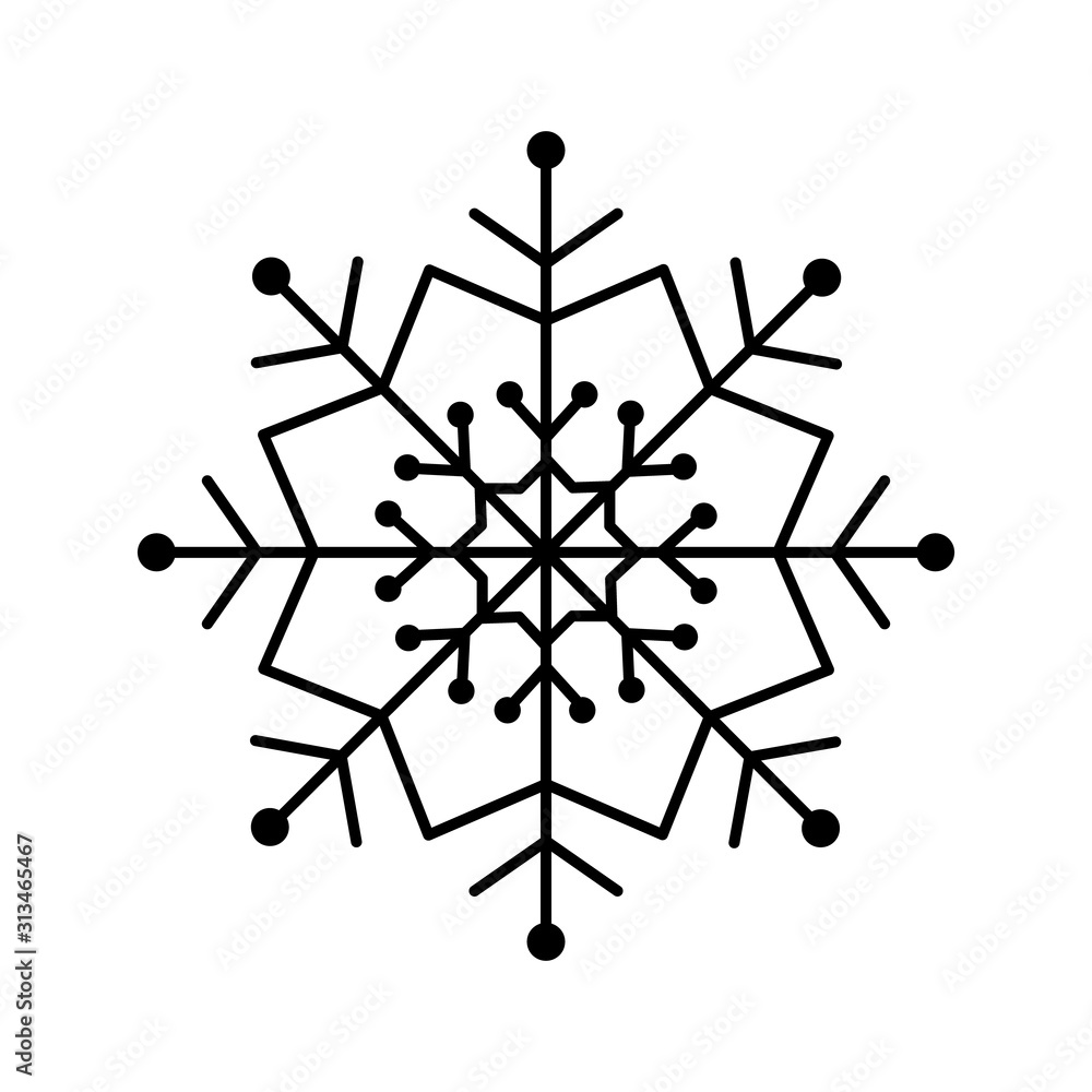 Poster snowflake icon. simple line, outline vector flake of snow icons for ui and ux, website or mobile app
