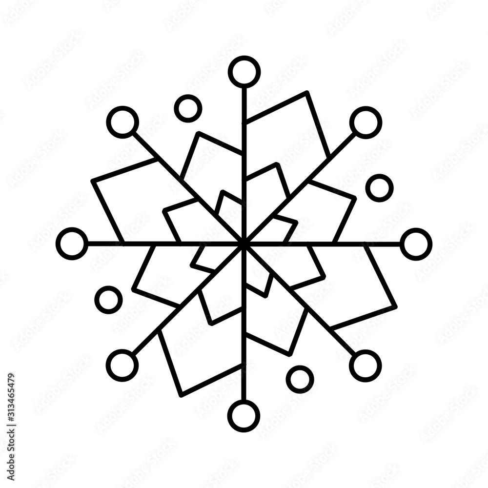 Poster snowflake icon. simple line, outline vector flake of snow icons for ui and ux, website or mobile app