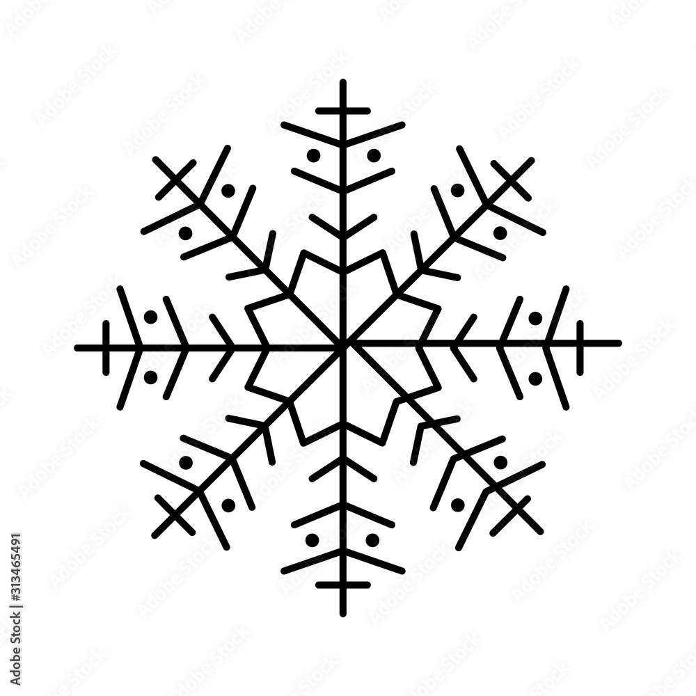 Poster snowflake icon. simple line, outline vector flake of snow icons for ui and ux, website or mobile app