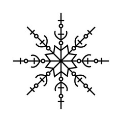 Snowflake icon. Simple line, outline vector flake of snow icons for ui and ux, website or mobile application