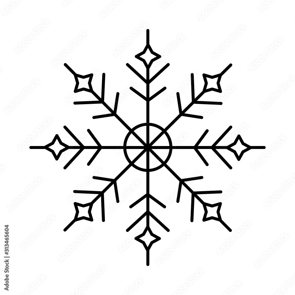 Poster snowflake icon. simple line, outline vector flake of snow icons for ui and ux, website or mobile app