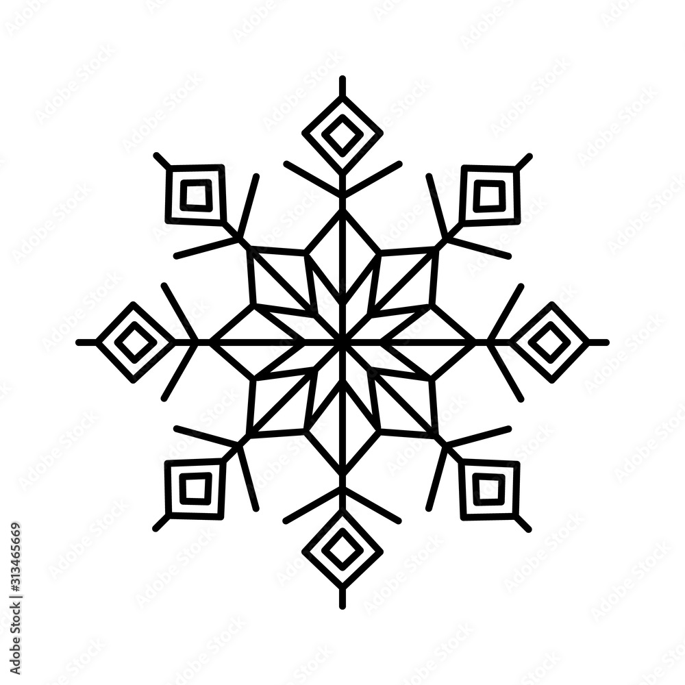 Poster snowflake icon. simple line, outline vector flake of snow icons for ui and ux, website or mobile app