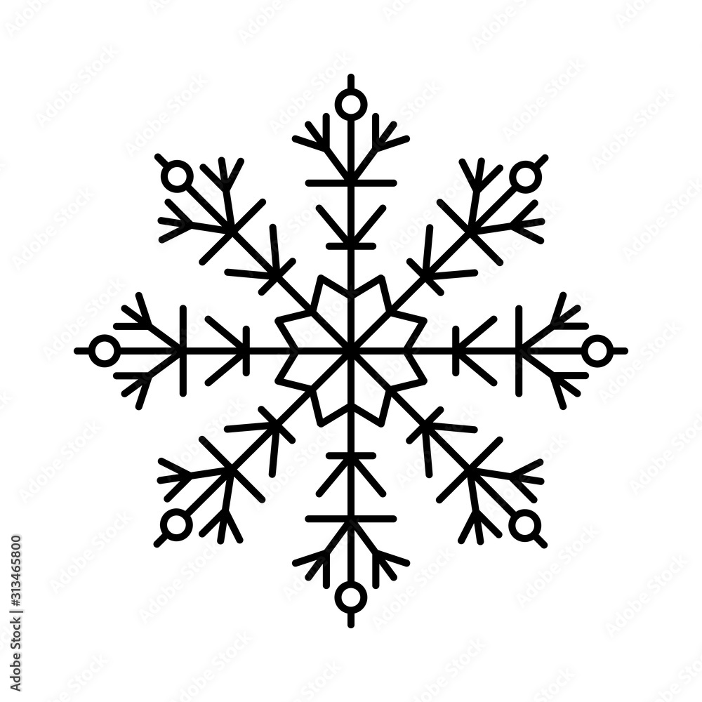 Poster snowflake icon. simple line, outline vector flake of snow icons for ui and ux, website or mobile app