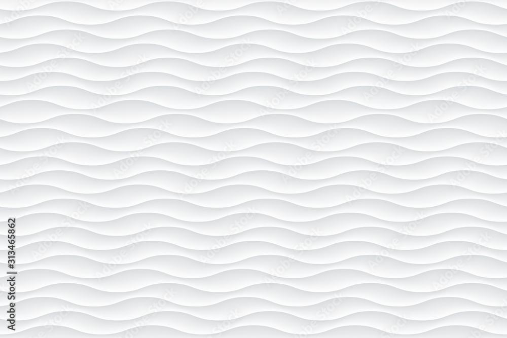Poster White abstract wavy texture. Seamless modern pattern with waves.