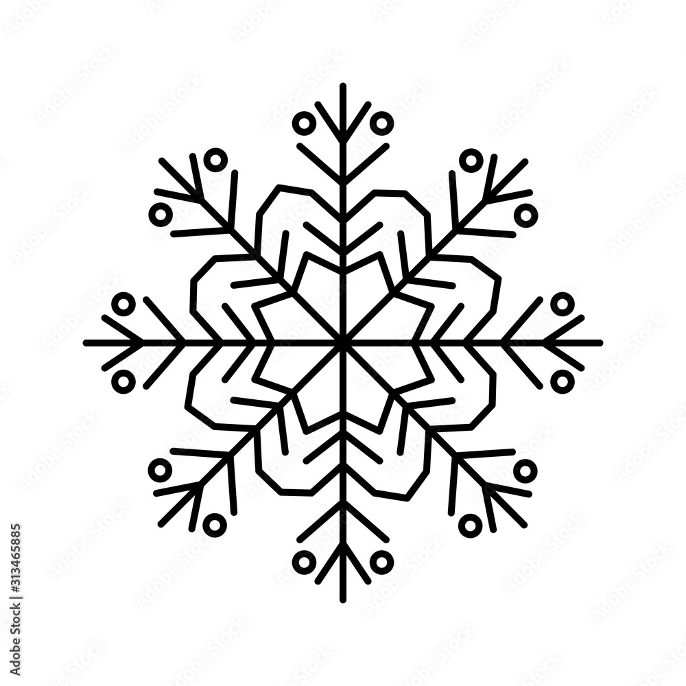Poster snowflake icon. simple line, outline vector flake of snow icons for ui and ux, website or mobile app