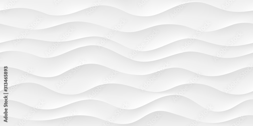Poster White abstract wavy texture. Seamless modern pattern with waves.