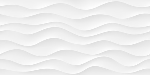 White abstract wavy texture. Seamless modern pattern with waves. - 313465893