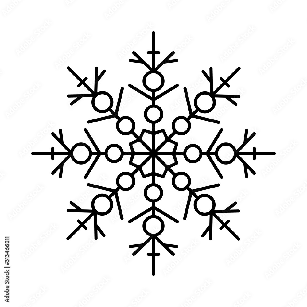 Poster snowflake icon. simple line, outline vector flake of snow icons for ui and ux, website or mobile app
