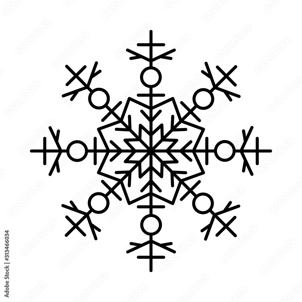 Poster snowflake icon. simple line, outline vector flake of snow icons for ui and ux, website or mobile app