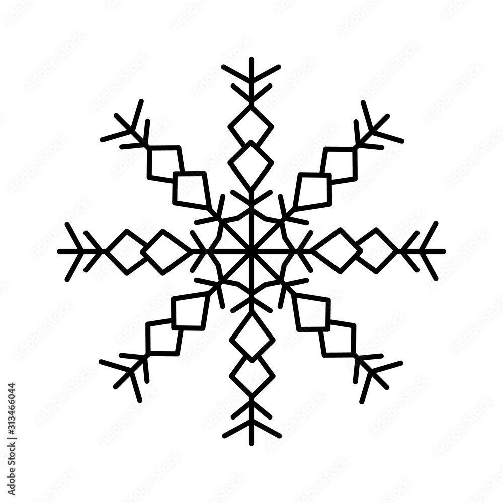Poster snowflake icon. simple line, outline vector flake of snow icons for ui and ux, website or mobile app