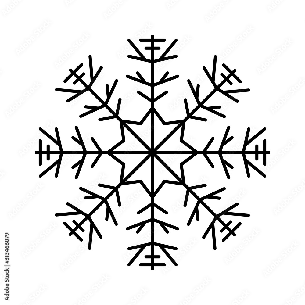 Poster snowflake icon. simple line, outline vector flake of snow icons for ui and ux, website or mobile app