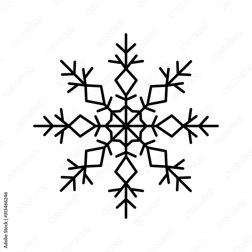 Poster snowflake icon. simple line, outline vector flake of snow icons for ui and ux, website or mobile app