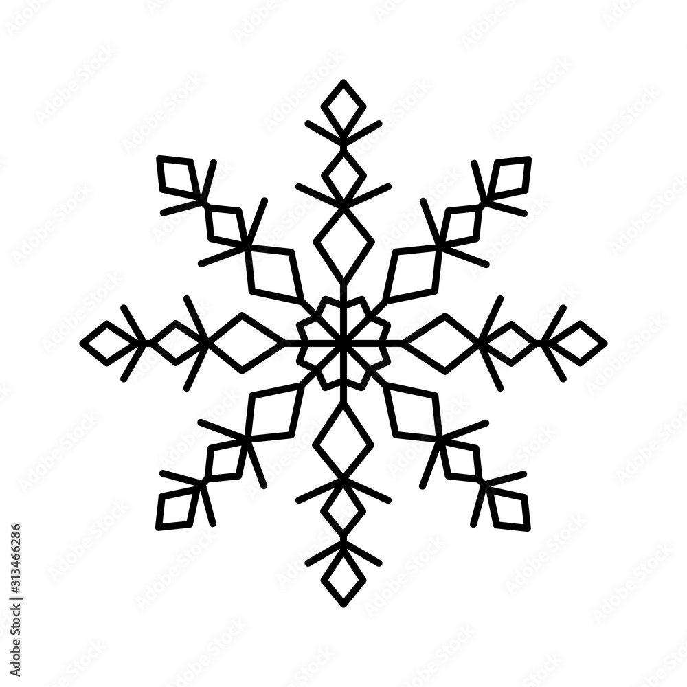 Poster snowflake icon. simple line, outline vector flake of snow icons for ui and ux, website or mobile app