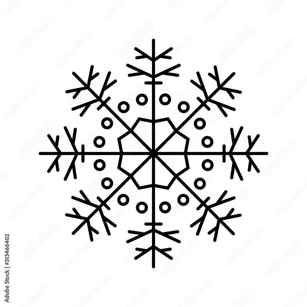 Poster snowflake icon. simple line, outline vector flake of snow icons for ui and ux, website or mobile app