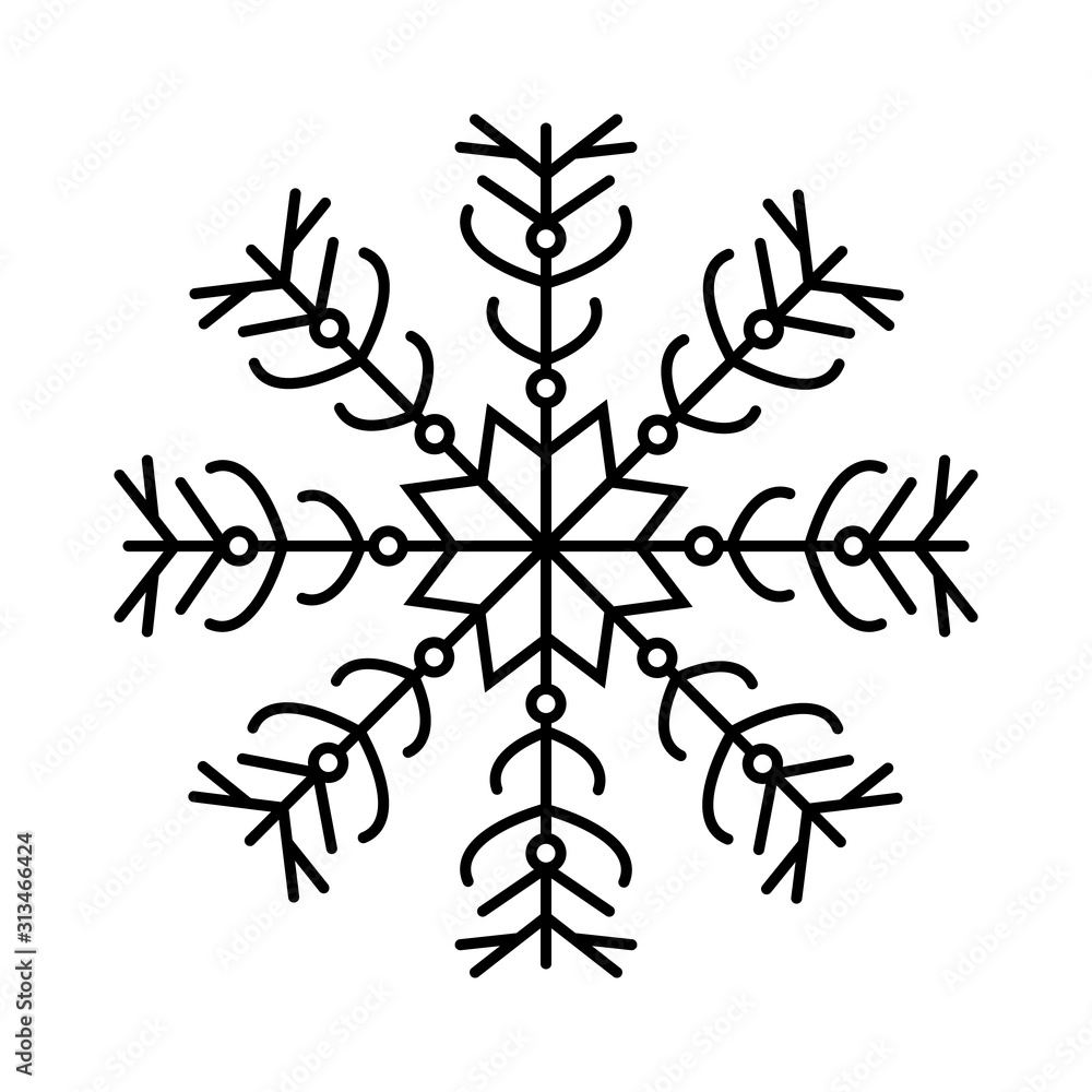 Poster snowflake icon. simple line, outline vector flake of snow icons for ui and ux, website or mobile app