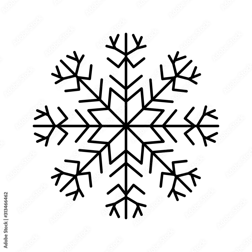 Poster snowflake icon. simple line, outline vector flake of snow icons for ui and ux, website or mobile app