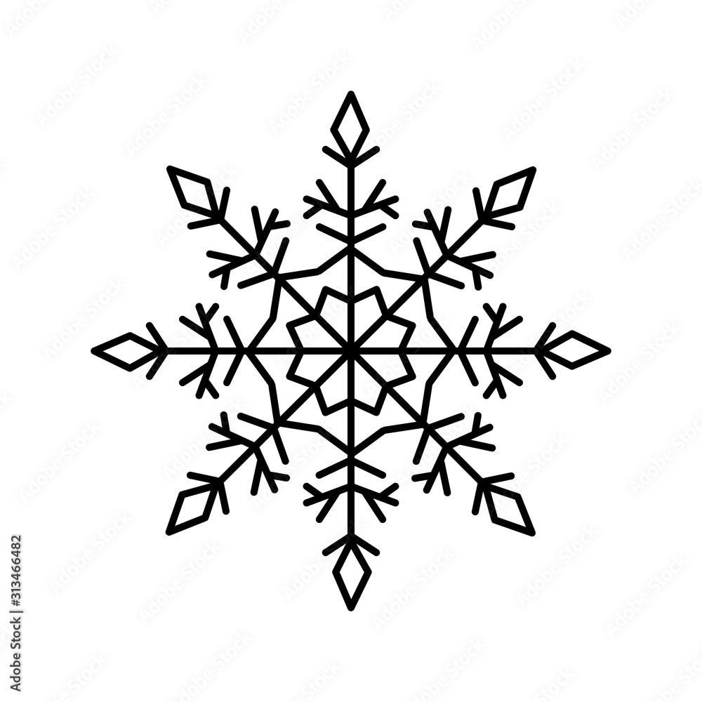 Poster snowflake icon. simple line, outline vector flake of snow icons for ui and ux, website or mobile app