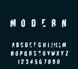 Vector of modern abstract font and alphabet.